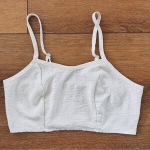 White Cropped Tank Top